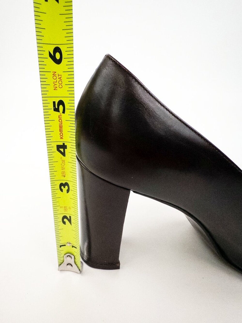 Ralph Lauren Purple Label Brown Black Cap Toe Pumps Block Heel Sz 8.5 - Picture 8 of 10